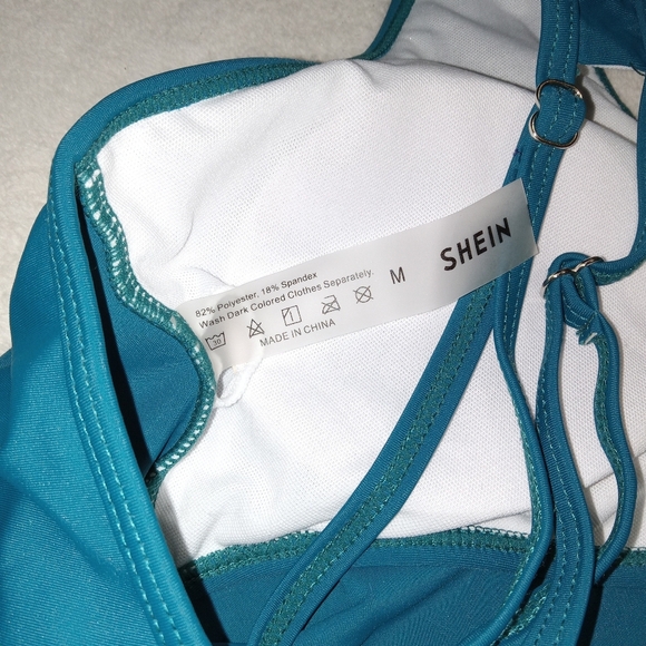 SHEIN Teal/Floral Print Bikini size M - Picture 4 of 11